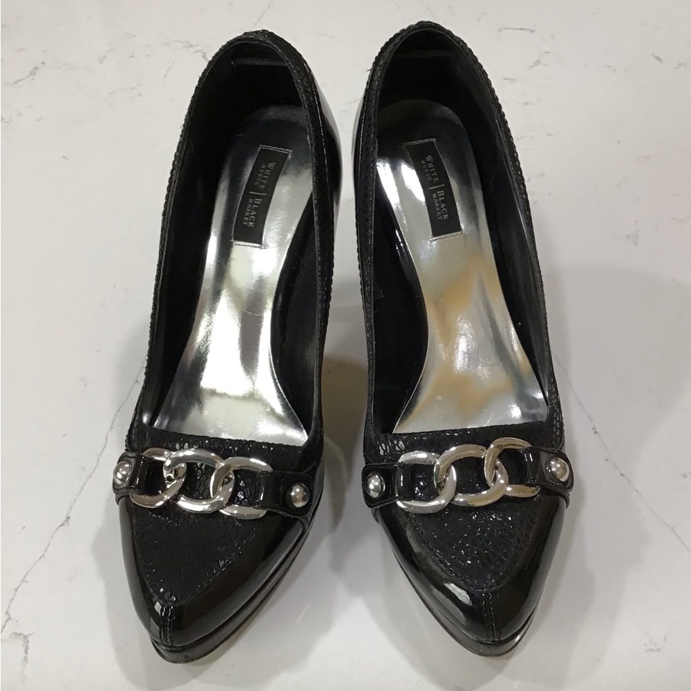 Black patent heels